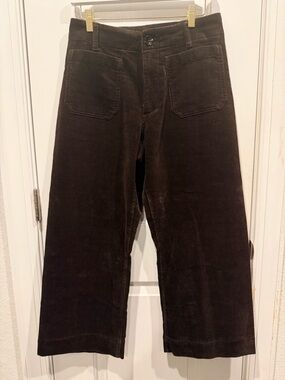 Quince Dark Brown Wide-Leg Corduroy Pants